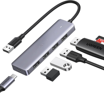 يوجرين USB 3.0 إلى هاب 4 منافذ USB 3.0 مع مزوّد طاقة USB-C (5-في-1)  للبيع في مصر من خلال Games2Egypt