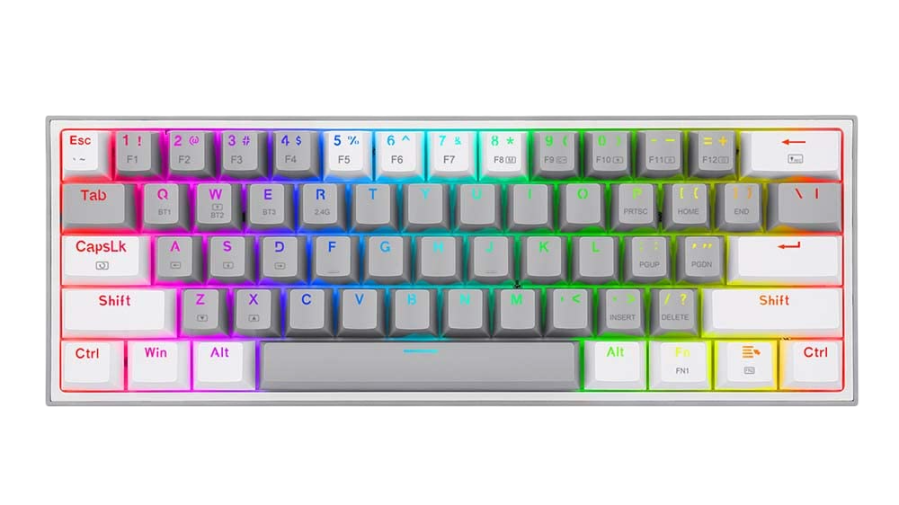 Redragon K616 Fizz Pro RGB 60% Wireless Gaming Mechanical Keyboard – Red Switches - White/Grey  for sale in Egypt from Games2Egypt