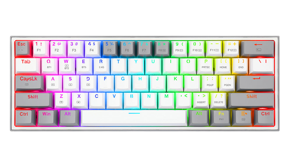 Redragon K616 Fizz Pro RGB 60% Wireless Gaming Mechanical Keyboard – Red Switches - Grey/White  for sale in Egypt from Games2Egypt