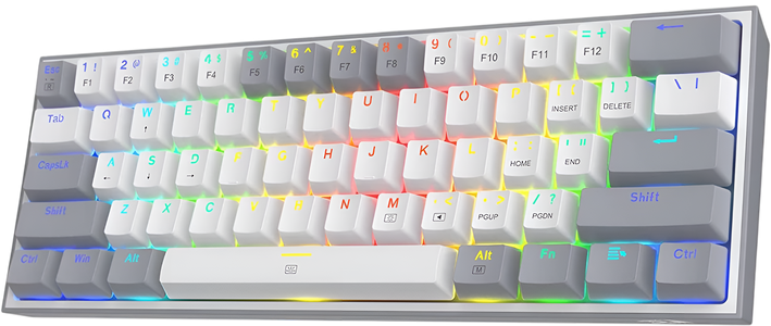 Redragon K616 Fizz Pro RGB 60% Wireless Gaming Mechanical Keyboard – Red Switches - Grey/White  for sale in Egypt from Games2Egypt