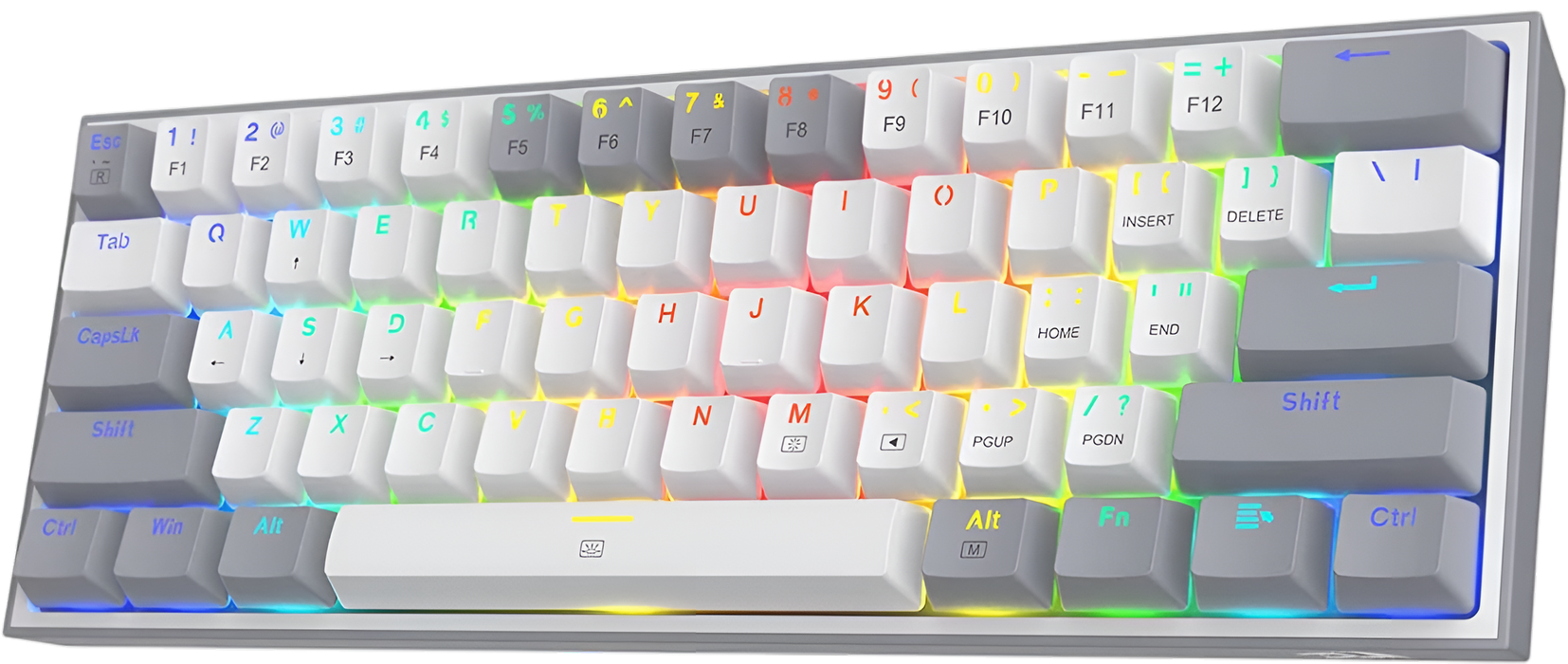 Redragon K616 Fizz Pro RGB 60% Wireless Gaming Mechanical Keyboard – Red Switches - Grey/White  for sale in Egypt from Games2Egypt