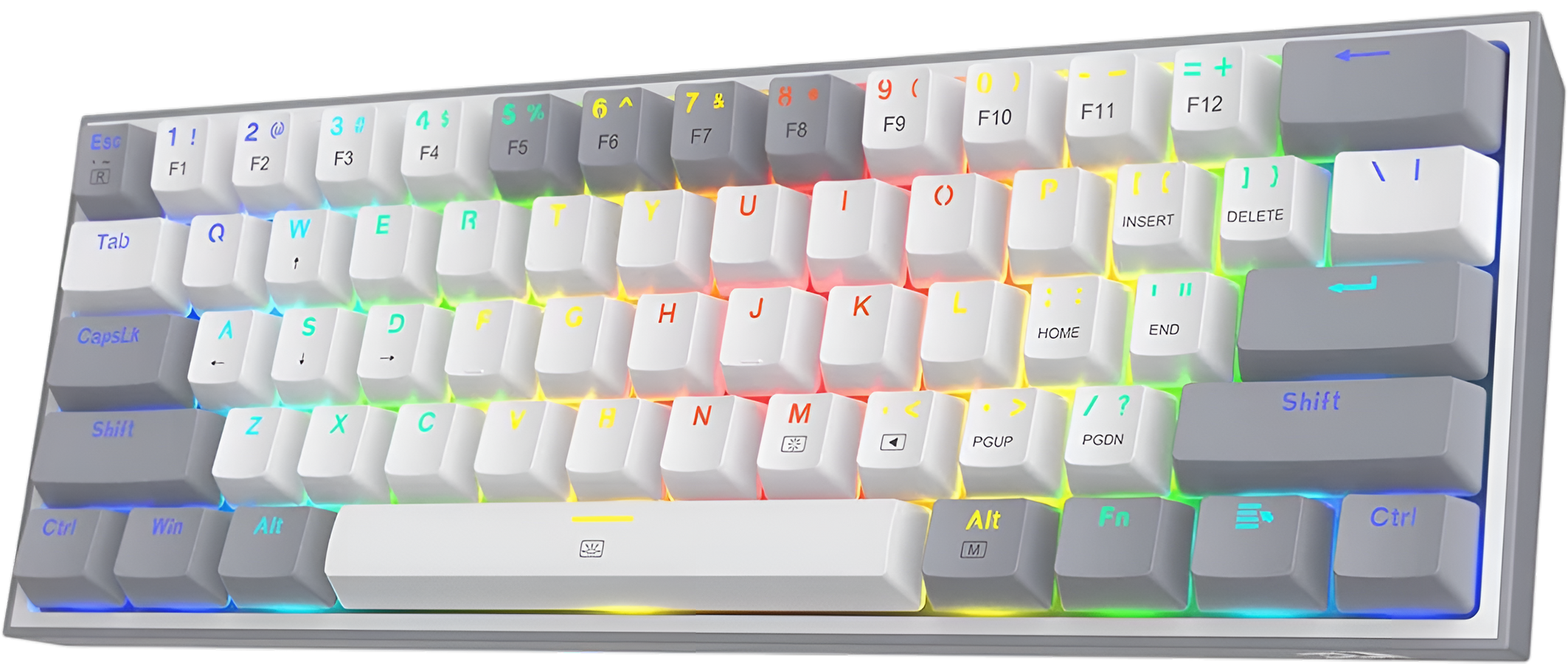 Redragon K616 Fizz Pro RGB 60% Wireless Gaming Mechanical Keyboard – Red Switches - Grey/White – image 2