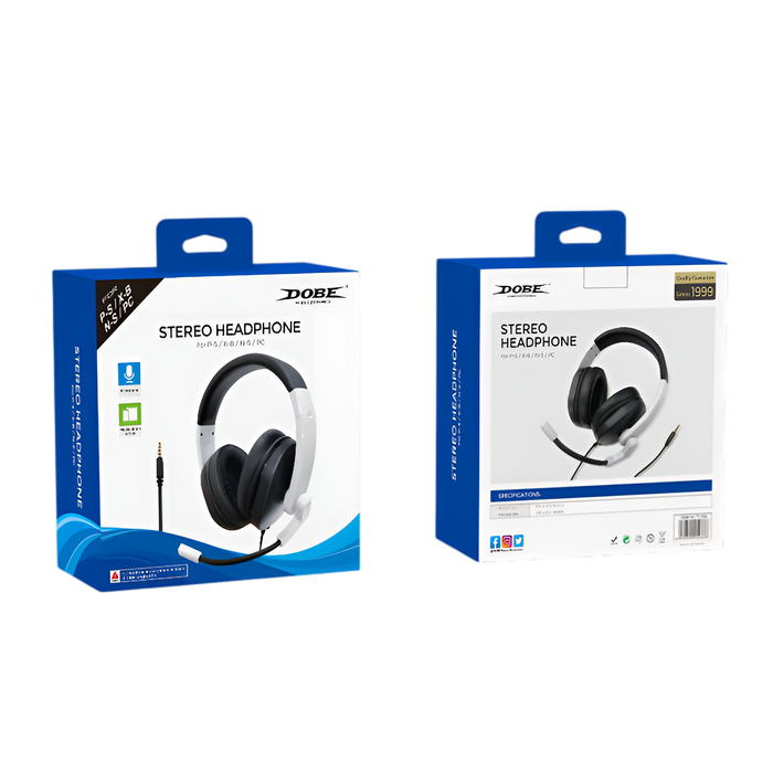 DOBE TY-1802 Stereo Wired Gaming Headphone - White  for sale in Egypt from Games2Egypt