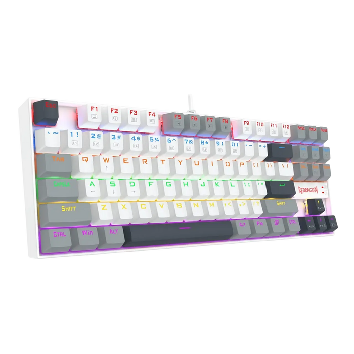 Redragon K552-WGL KUMARA Rainbow Wired Mechanical Gaming Keyboard - Red Switch - White/Gray  for sale in Egypt from Games2Egypt