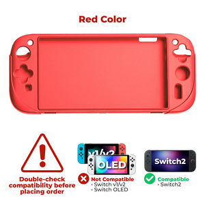 Dobe TNS-3158 Silicone Protective Case for Switch 2 - Red  for sale in Egypt from Games2Egypt