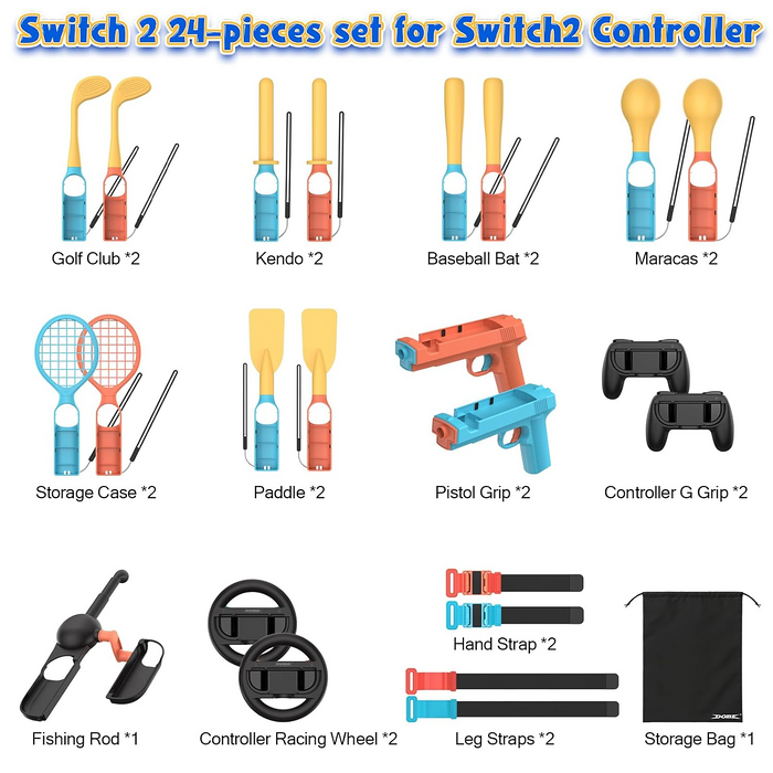 Dobe TNS-5113 Motion Gaming Bundle 24-in-1 Kit - Switch 1/2/OLED  for sale in Egypt from Games2Egypt