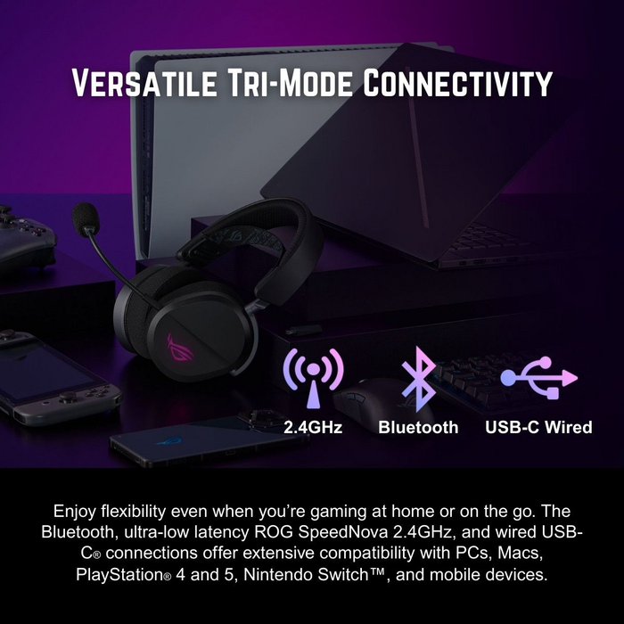 ASUS ROG Pelta Tri-mode RGB Wireless Gaming Headset - Black  for sale in Egypt from Games2Egypt