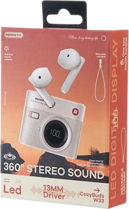 REMAX Cozybuds W33 Bluetooth Wireless Earbuds - Off White  for sale in Egypt from Games2Egypt