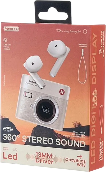 REMAX Cozybuds W33 Bluetooth Wireless Earbuds - Off White  for sale in Egypt from Games2Egypt