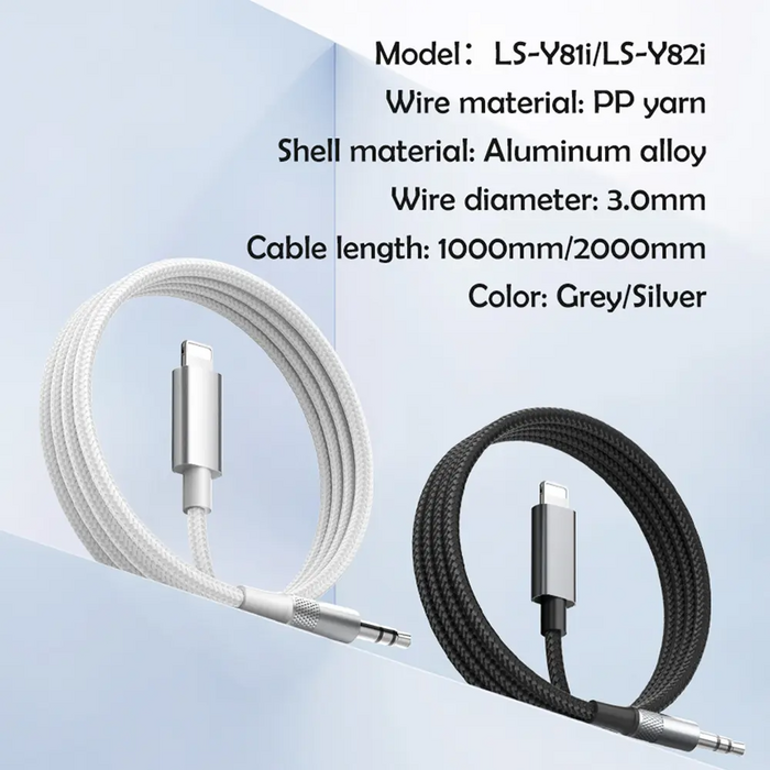 LDNIO LS-Y81i Lightning To 3.5mm Jack Aux Cable - White  for sale in Egypt from Games2Egypt