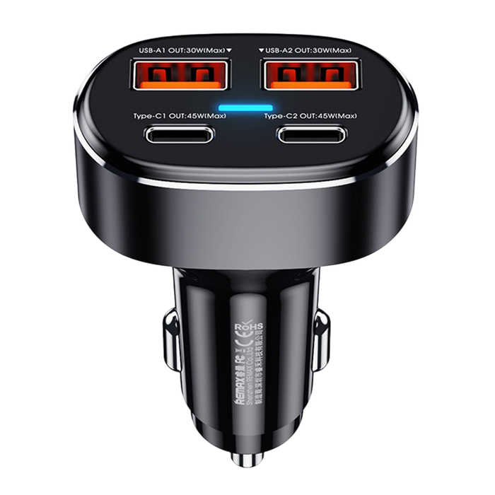 Remax RC-C329 75W 4 Ports Fast Car Charger - Black  for sale in Egypt from Games2Egypt