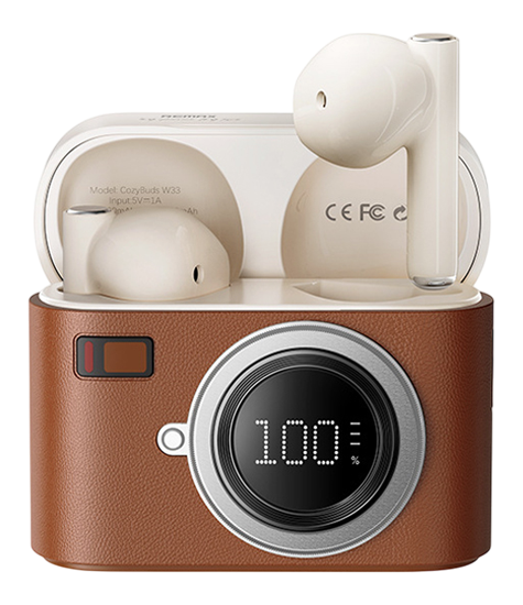 REMAX Cozybuds W33 Bluetooth Wireless Earbuds - Brown  for sale in Egypt from Games2Egypt