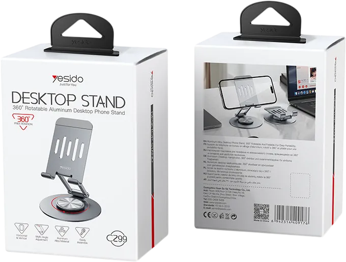Yesido C299 360 Rotating Foldable Aluminum Desktop Stand & Holder  for sale in Egypt from Games2Egypt