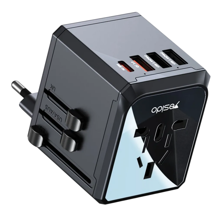 Yesido MC24 20W 3-USB & Type-C Universal Travel Adapter Plug  for sale in Egypt from Games2Egypt