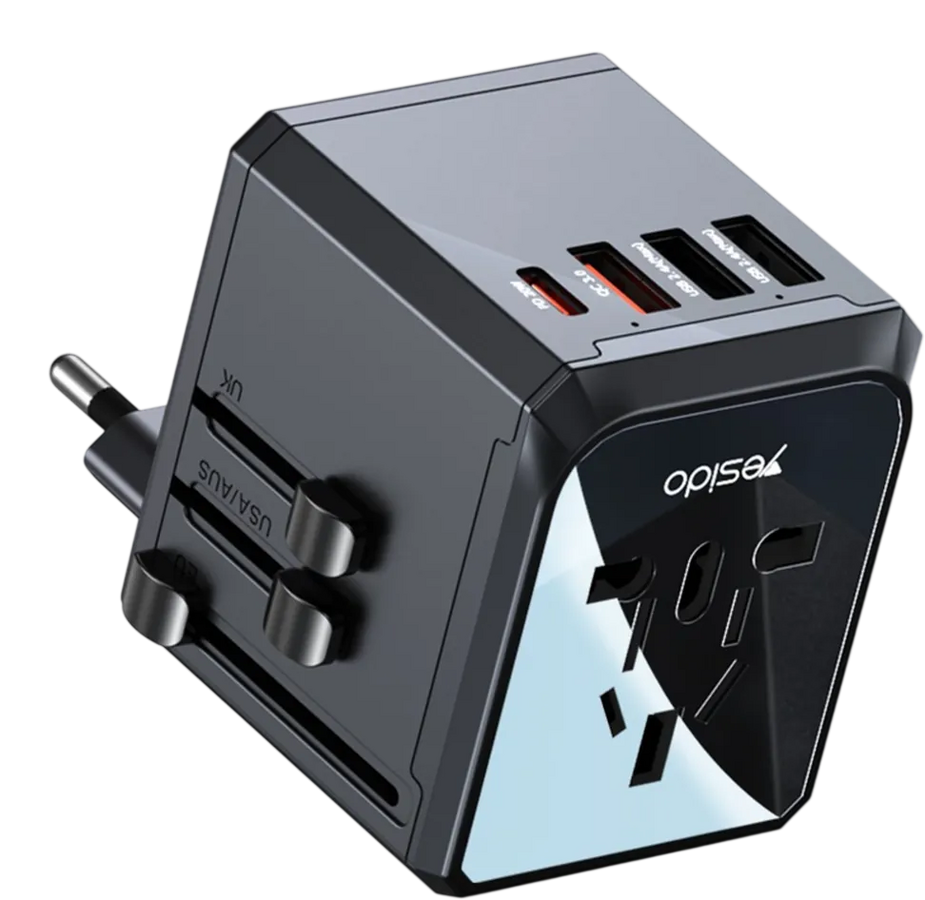 Yesido MC24 20W 3-USB & Type-C Universal Travel Adapter Plug – image 2