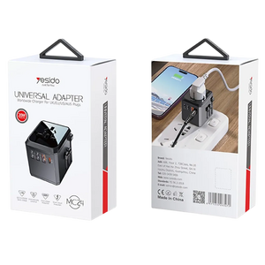 Yesido MC24 20W 3-USB & Type-C Universal Travel Adapter Plug  for sale in Egypt from Games2Egypt