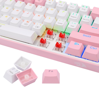 ريدراجون K617 Fizz كيبورد سلكي ميكانيكال 60% RGB سويتش أحمر – أبيض/بينك  للبيع في مصر من خلال Games2Egypt