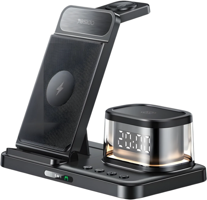 Yesido DS22 5 in 1 Clock Wireless Charging Stand For Apple  for sale in Egypt from Games2Egypt