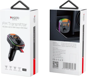 Yesido Y45 43W RGB Bluetooth To FM Convert Fast Charging Car Charger  for sale in Egypt from Games2Egypt