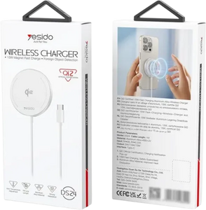 Yesido DS24 15W QI2.0 MagSafe Magnetic Fast Wireless Charger 1M  for sale in Egypt from Games2Egypt