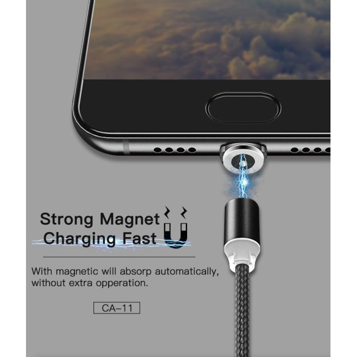 Yesido CA11 Detachable 3 In 1 Magnetic Braided Data Cable 1.1M - Gray  for sale in Egypt from Games2Egypt
