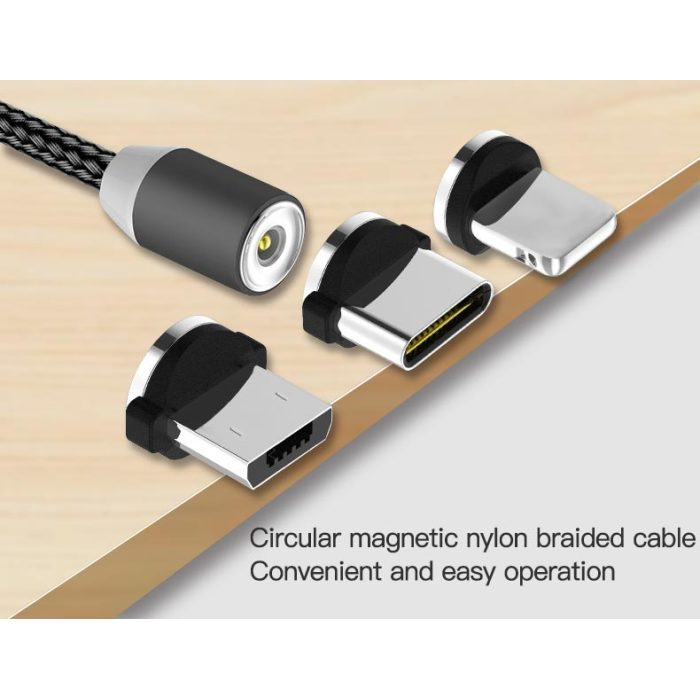 Yesido CA11 Detachable 3 In 1 Magnetic Braided Data Cable 1.1M - Gray  for sale in Egypt from Games2Egypt