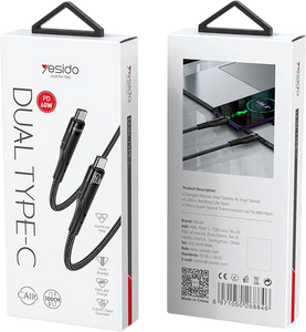 Yesido CA116 60W Type-C To Type-C Braided Data Cable 3M  for sale in Egypt from Games2Egypt