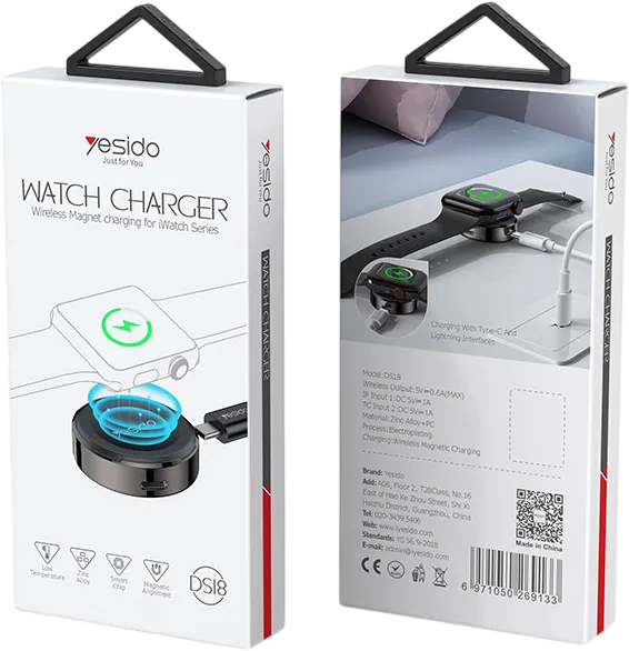 Yesido DS18 Fast Portable Wireless Magnetic Charger Apple Watch  for sale in Egypt from Games2Egypt