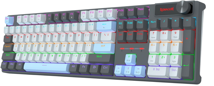 Redragon k718GB-R Caesura Wired 104 keys Gaming Keyboard Red Switch - Grey/White