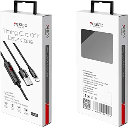 Yesido CA46 USB to Lighting Timing Cut-Off With Displayed 1.2M  for sale in Egypt from Games2Egypt