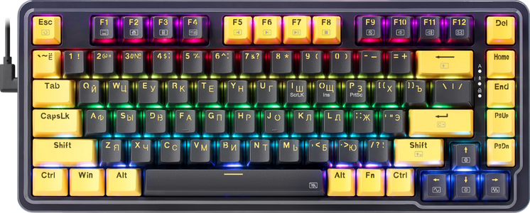 Redragon K649PY-RGB ELF 75% Wired Gasket RGB Gaming Keyboard Linear Switch - Black/Gold