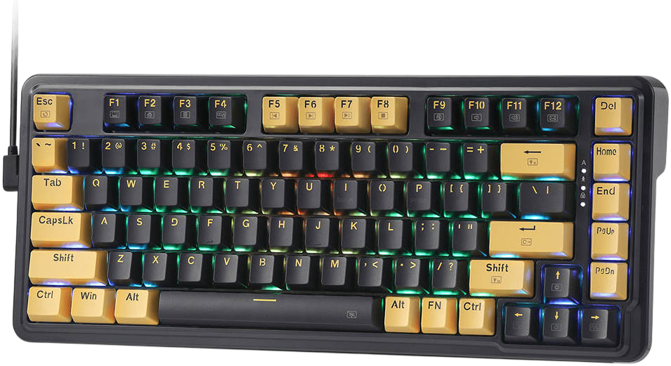 Redragon K649PY-RGB ELF 75% Wired Gasket RGB Gaming Keyboard Linear Switch - Black/Gold  for sale in Egypt from Games2Egypt