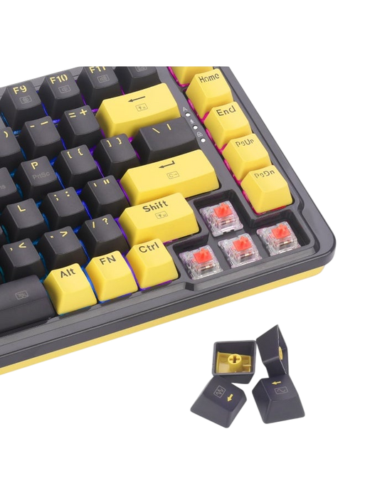 Redragon K649PY-RGB ELF 75% Wired Gasket RGB Gaming Keyboard Linear Switch - Black/Gold  for sale in Egypt from Games2Egypt