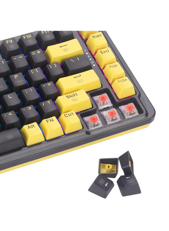 ريدراجون K649PY-RGB إلف كيبورد 75% جاسكت RGB – أسود/ذهبي – صورة 6