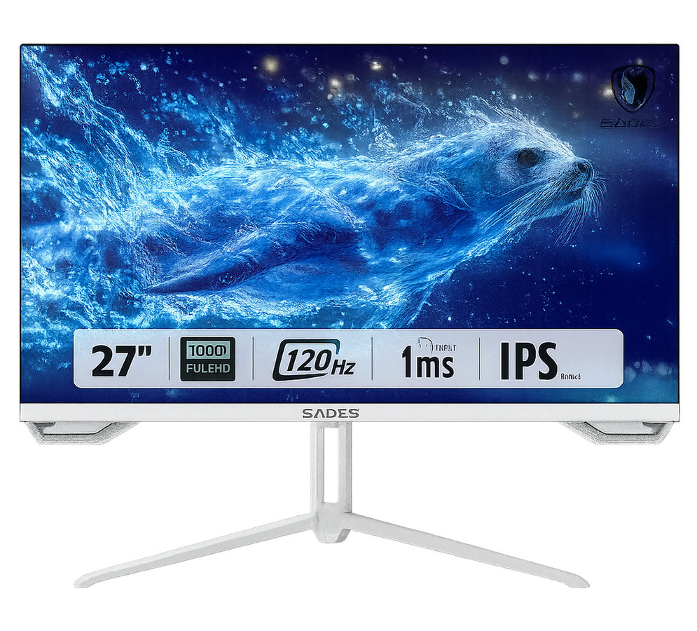 سادس SL-Sealion - F01F27W شاشة ألعاب مسطحة 27 بوصة فول أتش دي - ابيض