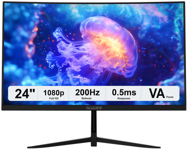 Sades NC-Pelagia SSC-CJ04F24B, FHD - HDMI 200Hz Curved Gaming Monitor  - Black
