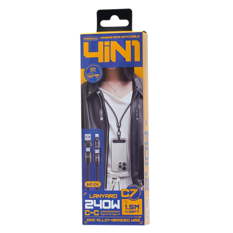 REMAX C7 240W 4 in 1 Fast Multi-Charging Cable 1.5M - Tarnish – image 2