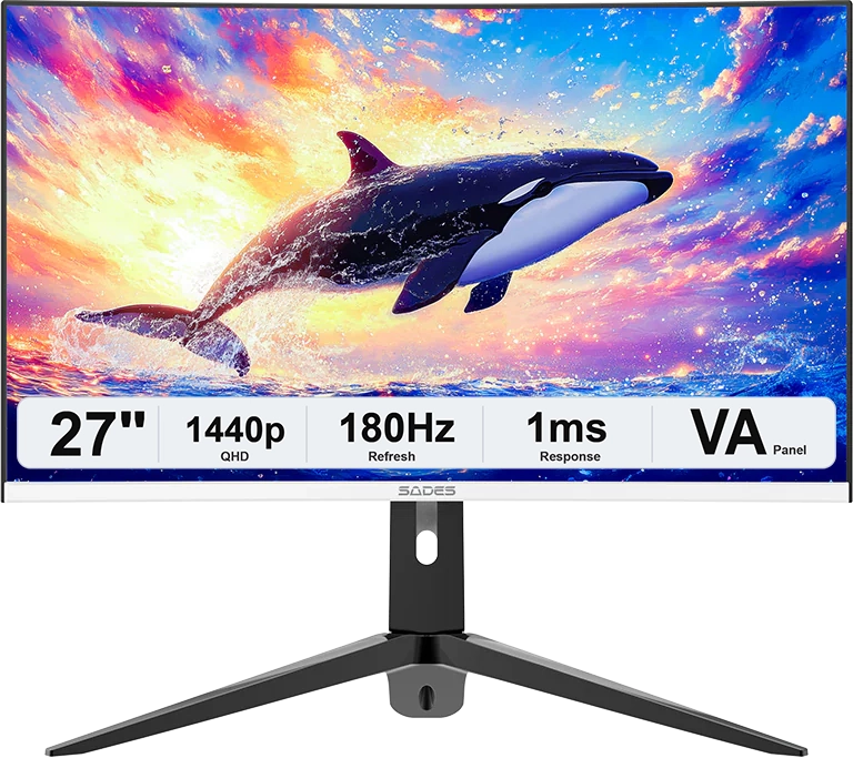 سادس KL-Whale SA-C01Q27W شاشة ألعاب منحنية 27 بوصة QHD 180Hz - ابيض  للبيع في مصر من خلال Games2Egypt