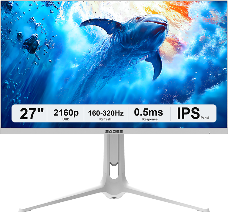 سادس RS-Dolphin SA-F01U27 شاشة ألعاب مسطحة (4K) FHD 320Hz - أبيض 