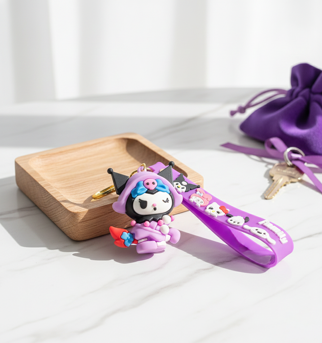 Sanrio Kuromi Cozy Hood Strap - Keychain Medal	  for sale in Egypt from Games2Egypt