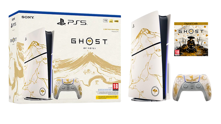 PlayStation 5 Slim Disc Edition Console – Ghost of Yotei Gold Limited Edition Bundle - 1TB - 1Y Warranty