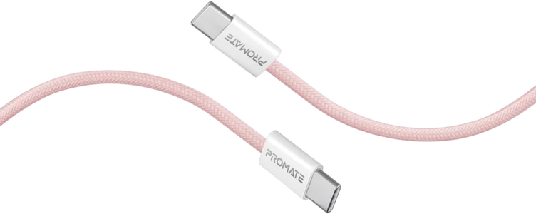 Promate EcoLine-CC200 60W Ultra-Fast USB-C cable - 2M - Pink -  for sale in Egypt from Games2Egypt