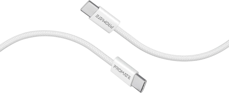 Promate EcoLine-CC200 60W Ultra-Fast USB-C cable - 2M - White -  for sale in Egypt from Games2Egypt