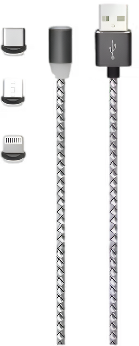 Yesido CA11 Detachable 3 In 1 Magnetic Braided Data Cable 1.1M - Gray  for sale in Egypt from Games2Egypt