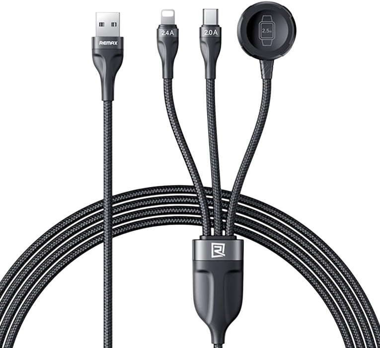 Remax RC-C169 3 in 1 Charging Cable 1.2M - Black  for sale in Egypt from Games2Egypt