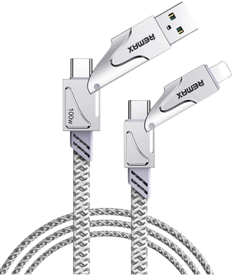 Remax RC-C119 100W 4 in 1 Braided Charging Cable 1.2M - White