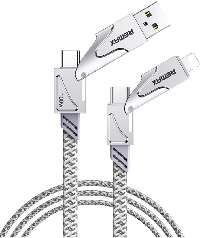 Remax RC-C119 100W 4 in 1 Braided Charging Cable 1.2M - White
