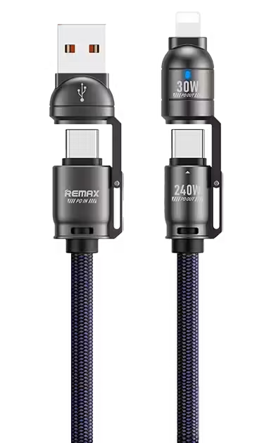 REMAX C7 240W 4 in 1 Fast Multi-Charging Cable 1.5M - Tarnish  for sale in Egypt from Games2Egypt