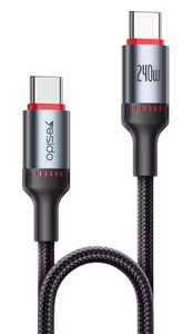 Yesido CA186 240W Type-C To Type-C Braided Data Cable 2M -  for sale in Egypt from Games2Egypt