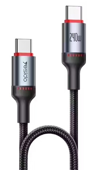 Yesido CA186 240W Type-C To Type-C Braided Data Cable 2M  for sale in Egypt from Games2Egypt